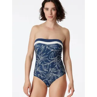 Schiesser Badeanzug Bandeau - Ocean Swim Bade-Anzug Schwimmen bauchweg blau|bunt 44