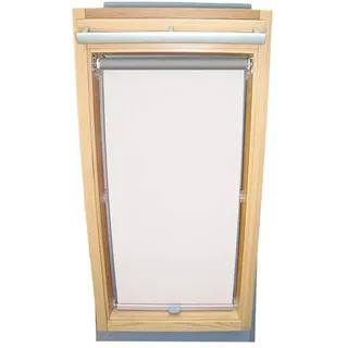 Rollo für VELUX Dachfenster THERMO Alu-Rückseite Dachfensterrollo für TYP VL Y/VU Y/VKU - Y65 - Farbe Weiß - mit Haltekrallen