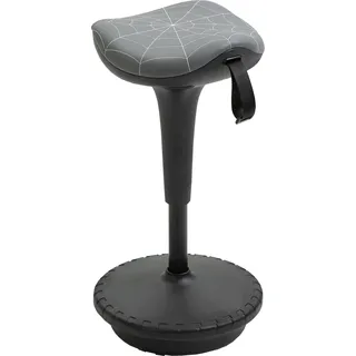 Vinsetto Bürohocker mit Schwenkfunktion, ergonomischer Hocker, höhenverstellbar 65,5-83,5 cm Arbeitshocker Sitzhocker groß Sockel, 120° neigbar Stehhocker, Anti-Rutsch, für Büro Arbeitszimmer, Grau   Aosom