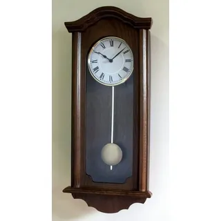 Beauty.Scouts Wanduhr Wanduhr mit Pendel "Berkshire", Uhr, Pendeluhr,Eiche, Küche, 61x27cm