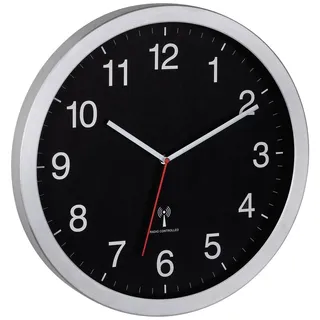 TFA Funk Wanduhr 40 cm 60.3545.01 silber