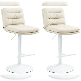 deluke Barhocker TURIN 2er Set  Creme/Weiß Kunstleder