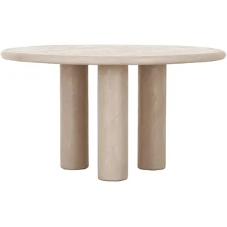 Esstisch Clio rund aus Mortex, modern, sandfarben, für 4 Personen, Ø 140 cm