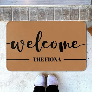 LLLGSH Personalisierte Fußmatte - Gestalten Sie Ihre eigene Fußmatte - mit Foto und Namen - rutschfest, waschbar - Hochzeitsgeschenk | Einweihungsgeschenk - 60 x 40 cm