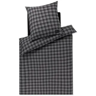 ELEGANTE Soft Checks Kariert Grau 155 x 220 cm + 80 x 80 cm