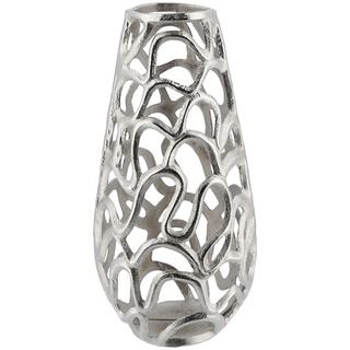 Deko Vase , silber , Aluminium , Maße (cm): H: 39  Ø: 19
