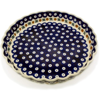 Bunzlauer keramik Tarte- oder Quicheform 26,5 cm (Dekor Kranz)