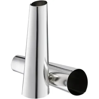 DOMOTTI Schaumrollen-Formen Set 8 Stück 10 x 2,5 cm Cannoli Backform Schaumrollen Röhrchen Stahl silber