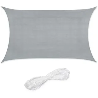 Relaxdays Sonnensegel HDPE Grau,