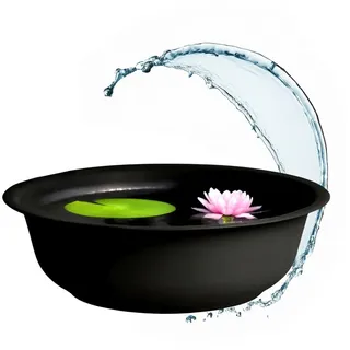 Spetebo Pflanzkübel - Mini Teich Garten Schale (Anzahl, 1 St., Stück), wetterfestes und robustes Material schwarz Ø 52 cm