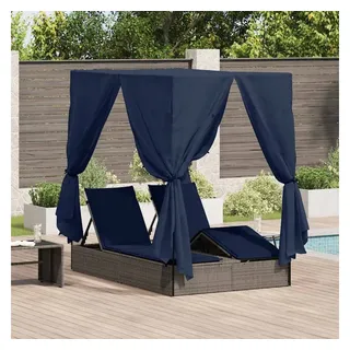 vidaXL Doppelliege Sonnenliege 205 x 129 x 200 cm Grau