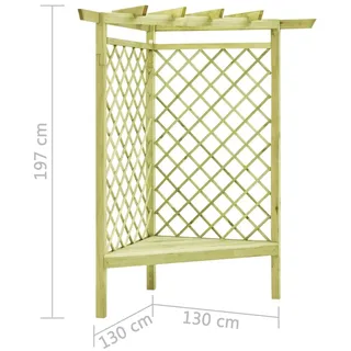 Gartenpergola Gartenbogen Pergola Holzpergola mit Bank Kiefernholz Rankhilfe Neu