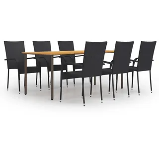 vidaXL Garten-Essgruppe 7-tlg. schwarz 3072502