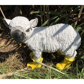 Lustiges Schaf in Stiefel 30cm vers. Farben auswählbar Premium Garten Deko Figur, Farbe: Gelb