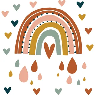 Pandawal Wandtattoo Regenbogen deko Kinderzimmer Mädchen Junge Wandaufkleber für Kinder I Babyzimmer Wandsticker (M, Bunt)