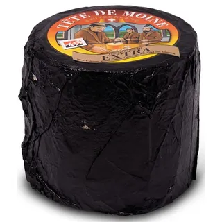 TETE DE MOINE KOMPLETT-Set Profi FLEUROLLE Edelstahl KÄSEHOBEL Choc O ROLLES/Roulette - SPÜLMASCHINENFEST + HAUBE + KÄSE (duPatron-ganzer Laib)