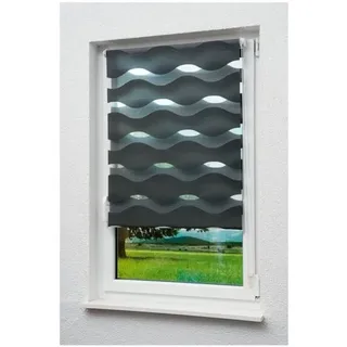 Büscher Sunlines Doppelrollo 140 cm breit grau, 140x150 cm