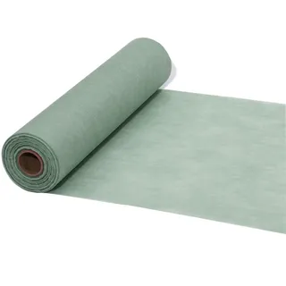 FRKOKRFA Vlies Tischläufer Eukalyptus Grün, 25m x 30cm Dekoratives Tischband, Tischdeko Tischläufer Rolle für Geburtstage, Hochzeiten, Taufen Kommunion und andere Feierlichkeiten