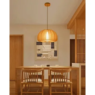 Nordische Kürbis-deckenlampe, Japanische Pendelleuchte Aus Massivholz Für Schlafzimmer, Küche, Restaurant, Wohnzimmer (größe: Breite: 18 Cm)