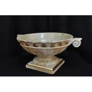 JVmoebel Dekovase Handgefertigte Vase aus Stuckgips in Marmor-Optik für den Innenbereich, Made in Europa beige