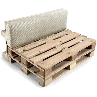 Gutekissen® Palettenkissen, Gartensofakissen, Sitzkissen, Rückenlehne gefüllt mit Poulirette-Schaum, viele Farben und Größen PFL (Rückenlehne 120x40, Beige)