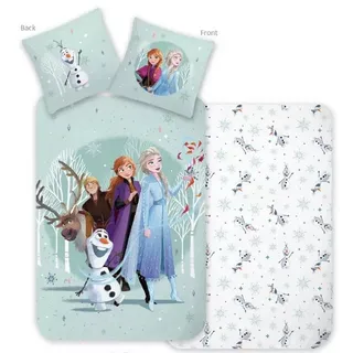 Disney Kinderbettwäsche Disney Eiskönigin Forest Adventure Kinderbettwäsche-Set blau