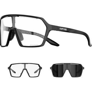 KAPVOE Fahrradbrille Selbsttönend für Herren Damen photochrome Sportsonnenbrille Klar Rennrad Brille TR90 Rahmen Radfahren MTB Radbrille mit UV400 Schutz Sportbrille für Laufen Fahren Triathlon K335