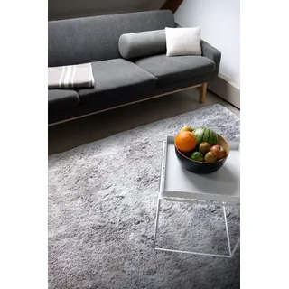 floor factory Hochflor-Teppich Delight, quadratisch, Höhe: 25 mm silberfarben quadratisch | 200 cm x 200 cm x 25 mm