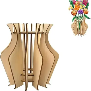 Holzvase, 20 Cm H, Dekorative Vase, Moderne Böhmische Minimalistische Stil, Wohnzimmerdekoration Für Frische Und Getrocknete Blumen, Geschenk Für Blumenliebhaber - Lntyq
