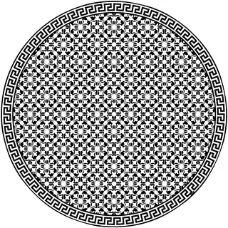 MYSPOTTI Vinylteppich "Buddy Lotta" Teppiche rund, wasserfest und statisch haftend Gr. Ø 136 cm, 0,5 mm, 1 St., schwarz (schwarz, weiß) Esszimmerteppiche
