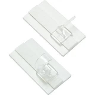 GARDINIA Klebehaken Universal für Vitrage- u. Cafehausstangen Weiß 2-er Pack