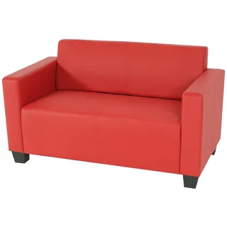 Mendler 2er Sofa Couch Lyon Loungesofa Kunstleder rot