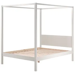 58 aufm Kessel Himmelbett Kathleen 140 x 200 cm Kiefer massiv weiß