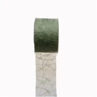 Deko AS Tischläufer Sizoweb Tischband - Hussenband - olive-moosgrün - 7,9 cm breit - 50 (1-tlg, 1 Rolle Tischläufer), Strapazierfähig grün