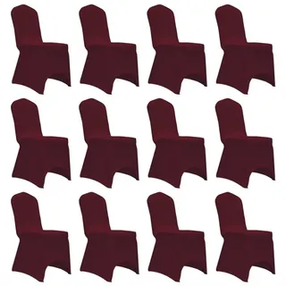 furnicato Hussen-Set Stuhlhussen Burgunderrot für Stühle bis 100 cm Höhe, 12er Set, Dehnbare Stuhlbezüge aus Polyester für Hochzeiten und Bankette rot