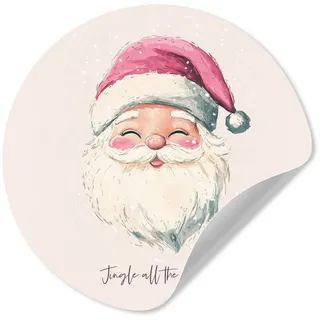 MuchoWow Wandsticker Weihnachtsmann - Weihnachten - Zitat - Beige (1 St), Tapetensticker Selbstklebend, Wandbild Wohnzimmer, 80x80 cm beige 80 cm x 80 cm x 0.1 cm