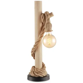Home sweet Home Maritime Tischlampe - Bambusholz und Naturseil