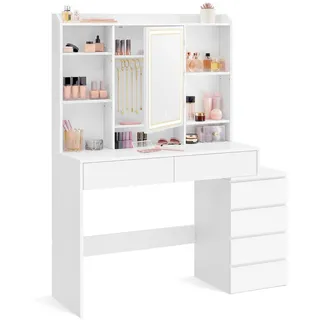 Boxxx Schminktisch, Weiß, Holzwerkstoff, 6 Schublade(n) Schubladen, rechteckig, Wange, 40x145x117.5 cm, Schlafzimmer, Schminktische