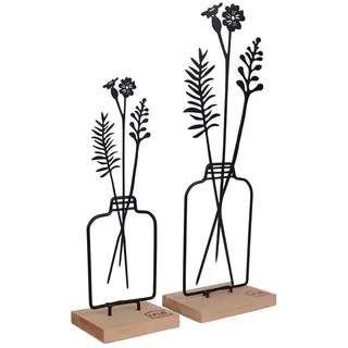 UNUS Aufsteller Blumenvase 2er Set in Schwarz | Gr.: onesize