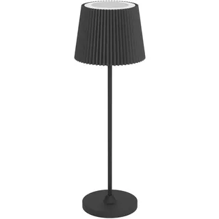 EGLO Tischleuchte LEONERO Tischlampe - Stahl - LED - 3,8W - IP20, Dimmfunktion, Farbsteuerung, USB-Anschluss mit Ladefunktion, mehrere Helligkeitsstufen, LED fest integriert, Neutralweiß, Warmweiß, Akku Tischleuchte, Nachttischlampe, kabellos, H37 x Ø11,5 cm schwarz