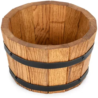 Blumentopf Pflanztopf Pflanzenkübel Blumenkübel 28xH17 Eiche Holzfass
