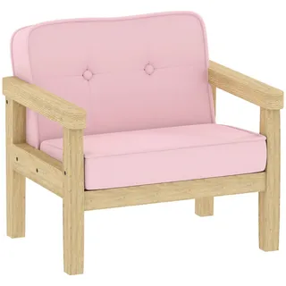 aiyaplay Kindersessel mit Holzrahmen 46,5 x 44 x 45 cm Textil rosa