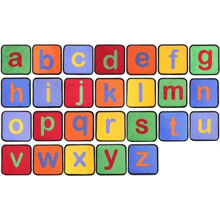 Primaflor - Ideen in Textil Bunter Lernteppich Teppich-Fliesen Teppichset Buchstaben Alphabet - Jeweils 30 x 30 cm, ABC Lernen