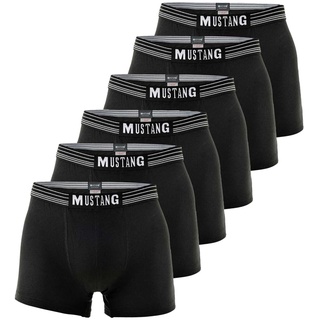 MUSTANG Herren Retroshorts 6er Pack, Boxershorts, Pants, True Denim Schwarz/Schwarz/Schwarz M (Gr. Medium)