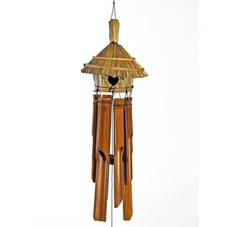 Hathi Windspiel Windspiel mit Vogelhaus ca 50 cm, Klangspiel Bambus (1 St)