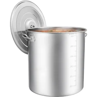 Gastronomie Kochtopf Groß 35L/50L/70L/100L Edelstahl Kochtöpfe Suppentopf mit Deckel, 47 * 36cm großer topf induction für alle herdarten & große küchen(35L)