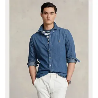 Polo Ralph Lauren für Herren. 710548539001 Hemd 710548539001 denim blue (M), Blau, Lässig, Baumwolle, Langarm