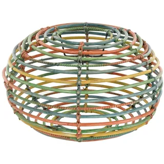 Krines Home Lampenschirm Lampenschirm Retro echtes Rattan Gestäbter Design Hängelampen Ø40cm, ohne Fassung Schirm für Deckenlampen Deckenleuchten bunt