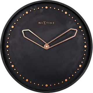 NeXtime Wanduhr "CROSS", lautlos, rund, Stein / Metall, schwarz ø 35 cm