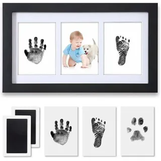 Famanu Bilderrahmen für Baby Hand- und Fußabdrücke - Schwarz